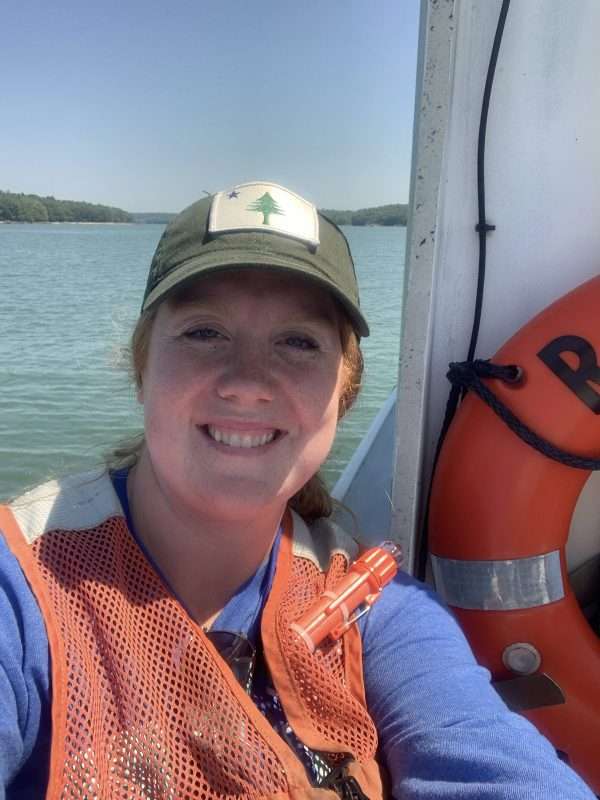 young woman selfie on a boat