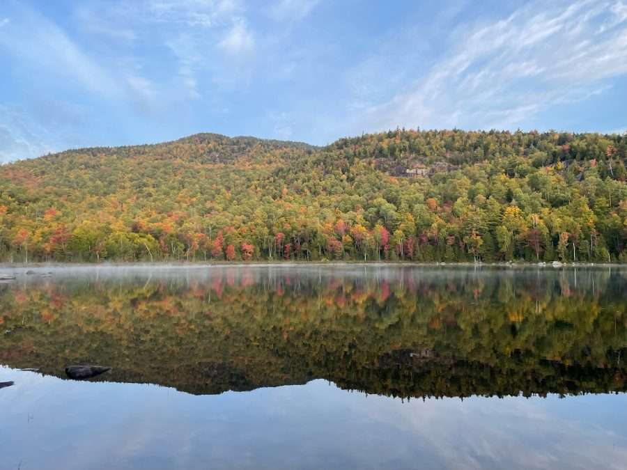 fall colors on a lake