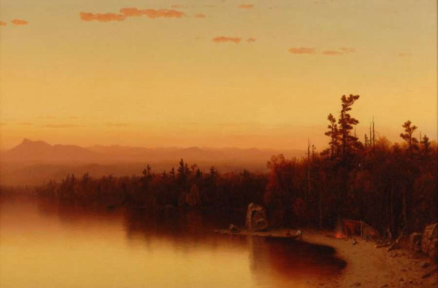 a lake at twilight