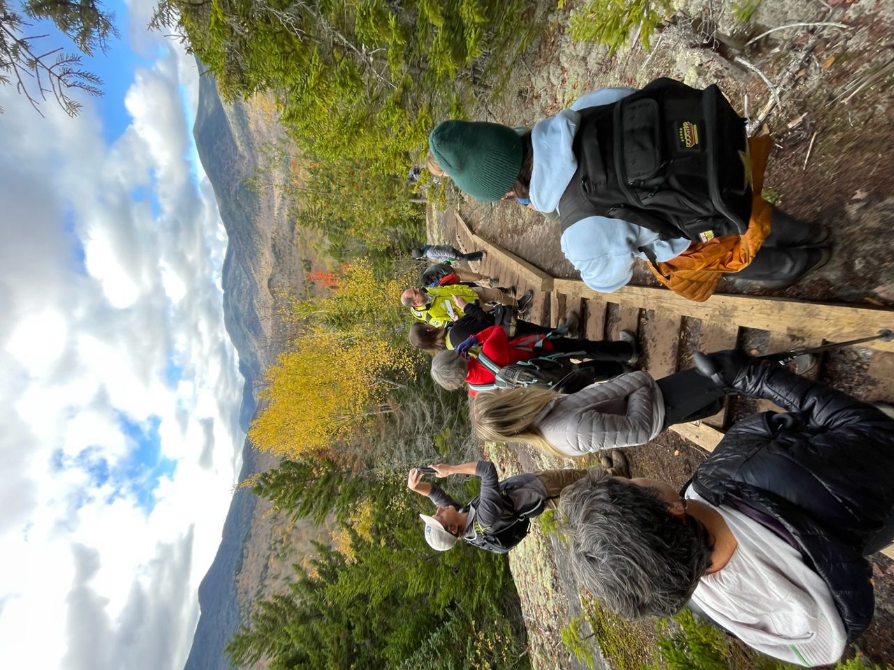 The trail uses wooden staircases to access a particularly scenic spot. Photo by Tim Rowland