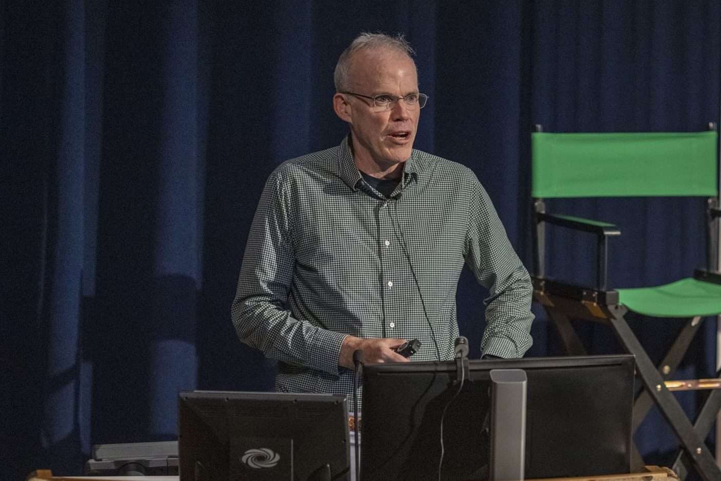 Bill Mckibben speaks at the Wild Center. Photo by Mike Lynch