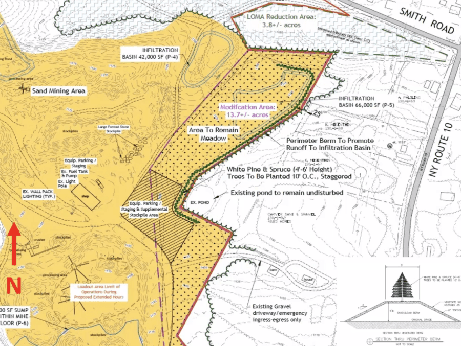 A map showing the expansion of a mine