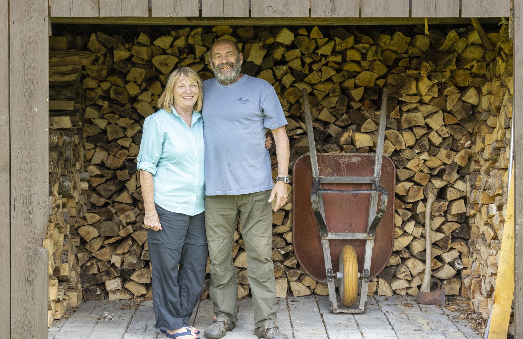 Rodney Morgan and Donna Kagiliery rely heavily on firewood to heat their home