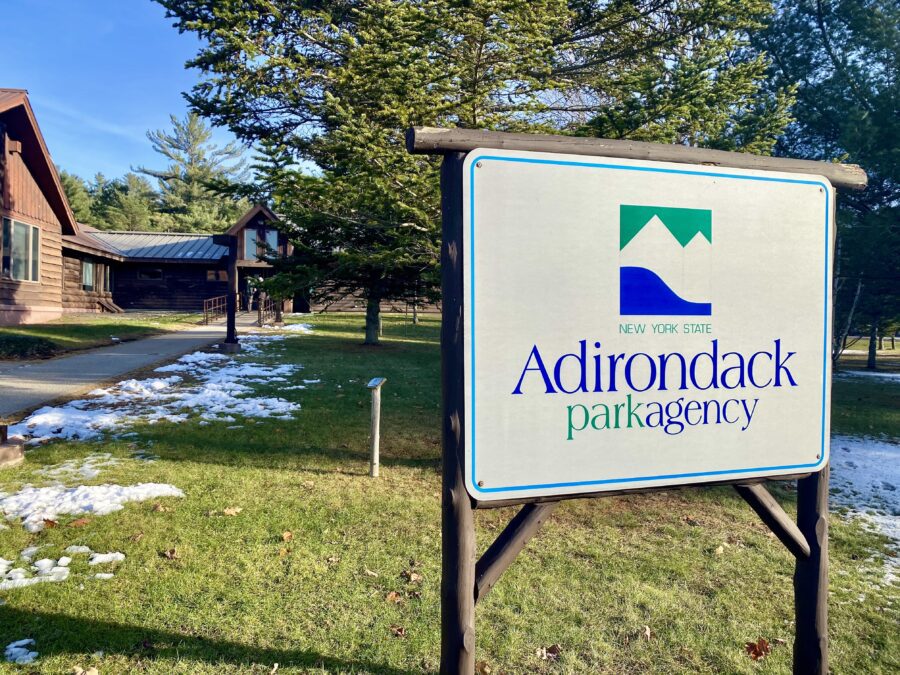The sign outside the Adirondack Park Agency headquarters in Ray Brook