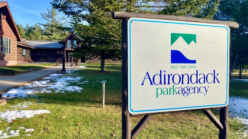 The sign outside the Adirondack Park Agency headquarters in Ray Brook