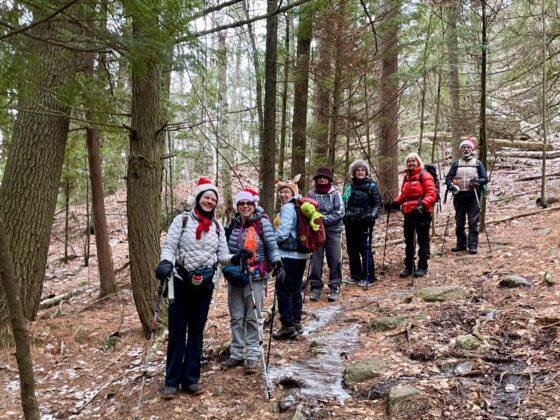 people hiking on christmas on silver lake mountain