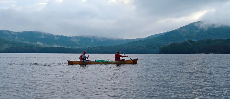 paddling on a cloudy day