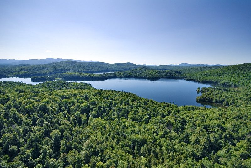 An aerial view of Follensby Pond