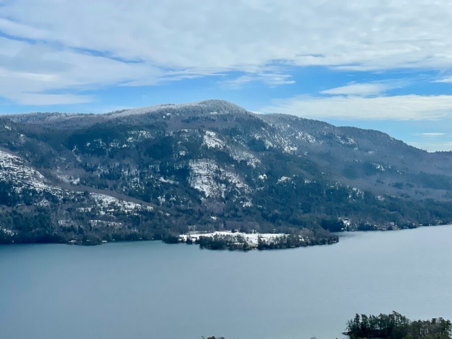 view from terzian woodlot trail of lake george