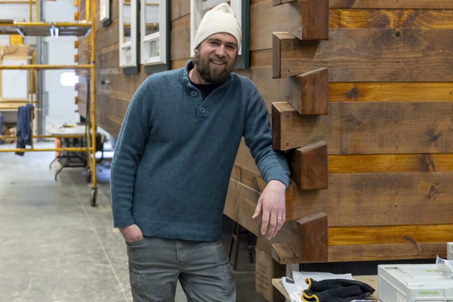 joe plumb, who owns adirondack white pine cabins, small modular homes