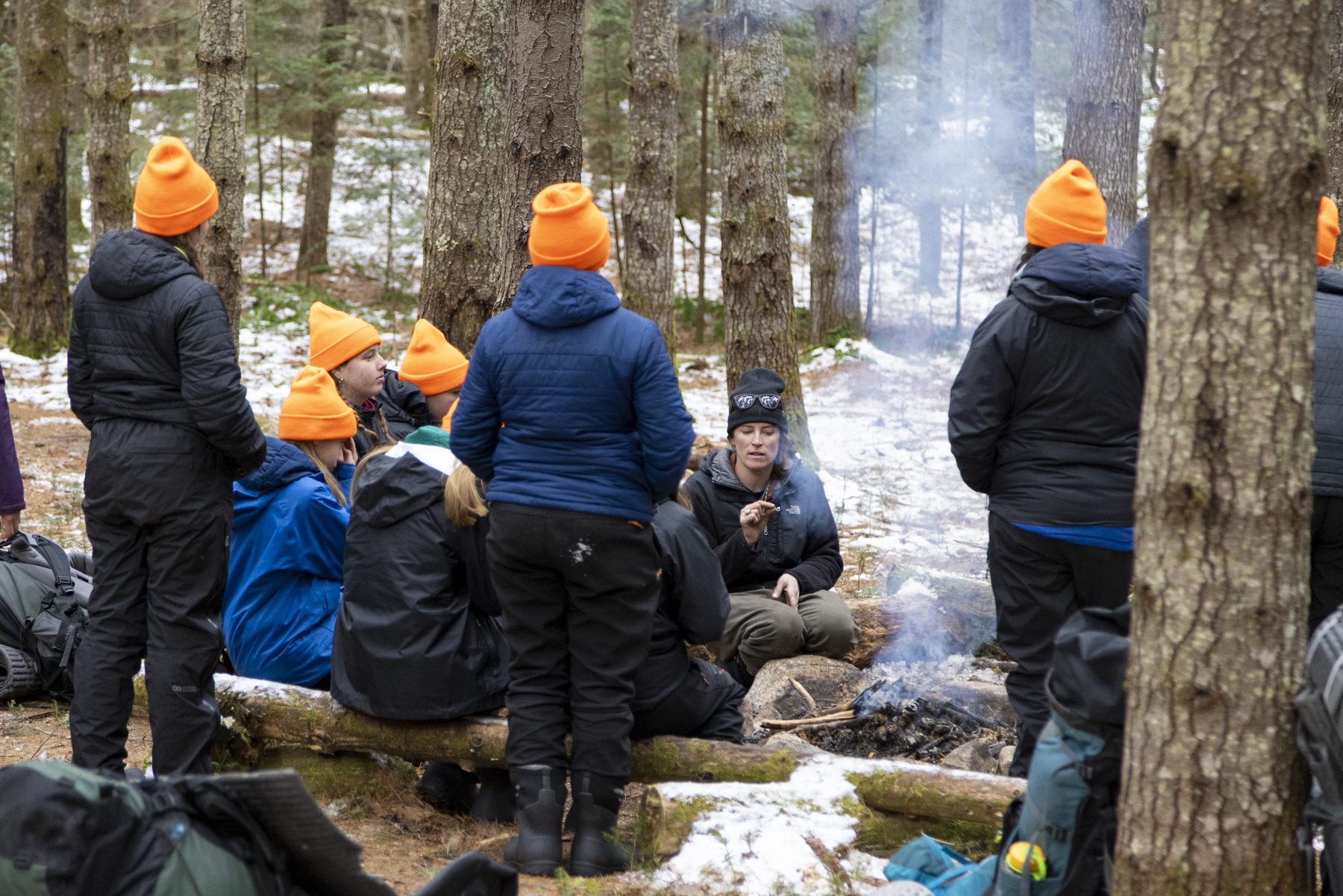 Group communication is a focus of the trip and oftens takes place around a campfire. Photo by Mike Lynch