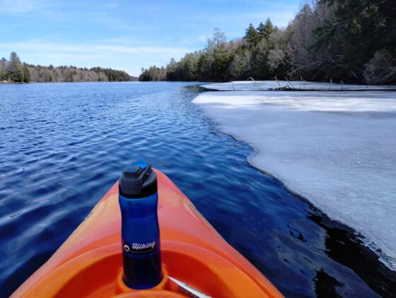Trading in snowshoes for kayak in March