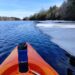icy bank of oswegatchie in wanakena on mid-March paddle