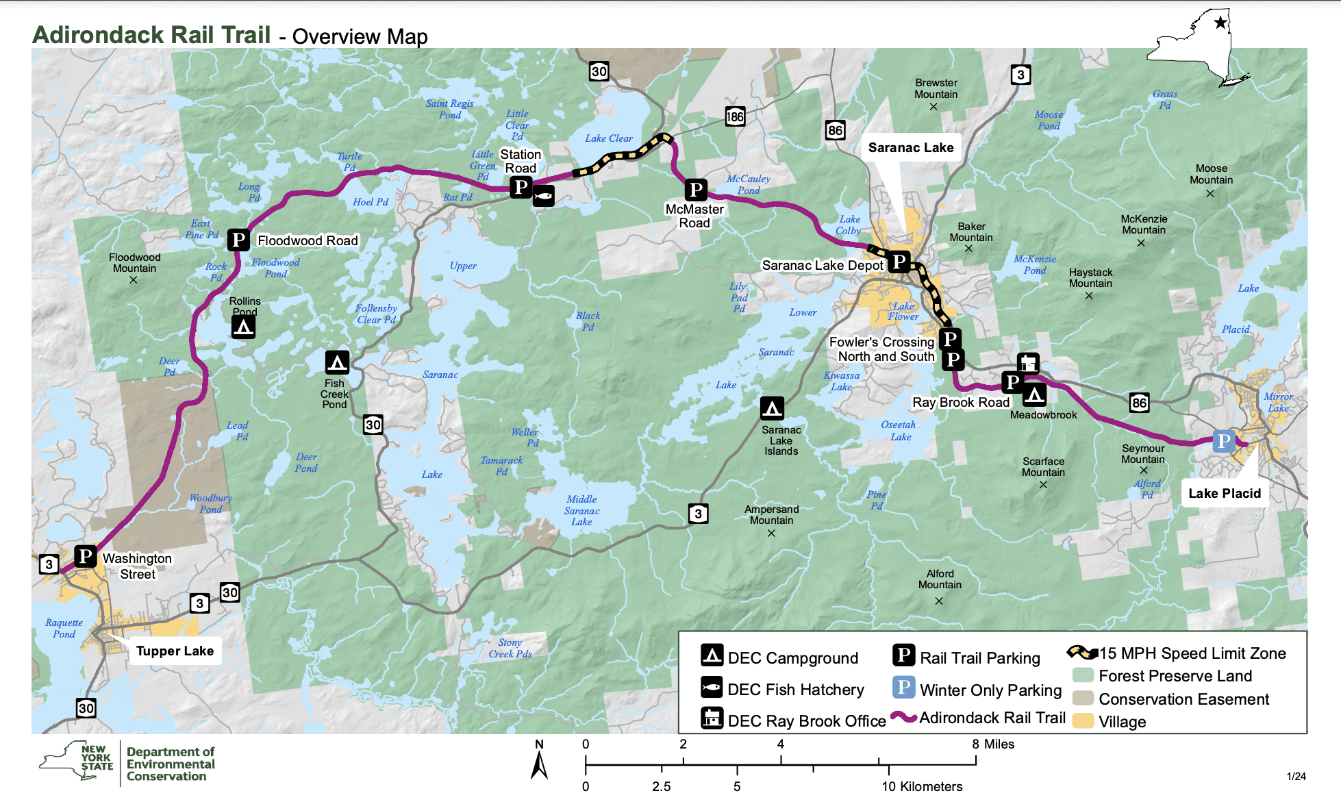 adirondack rail trail map