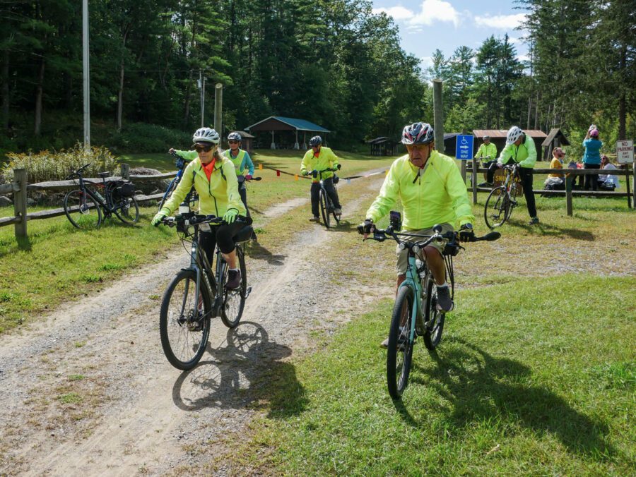 seniors on e-bikes