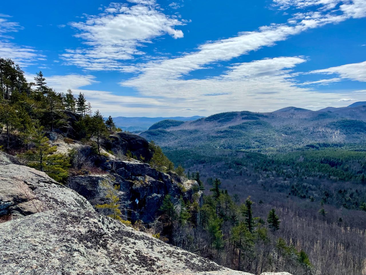 Open crags on the an overlook on the Blueberry trail system in Elizabethtown. Getting outdoors in the Adirondacks