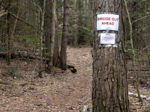 The trail to Scarface Mountain is closed to the summit due to a unsafe bridge. Photo by Mike Lynch