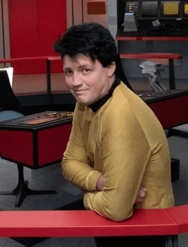 man dressed as star trek character