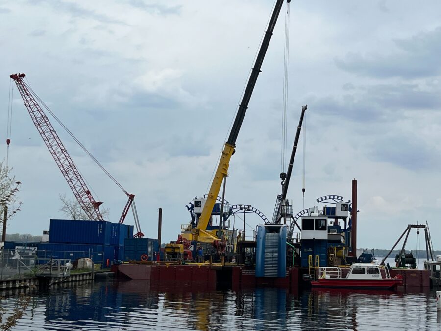 A special cable-laying barge is being built at Wilcox Dock in Plattsburgh to install nearly 97 miles of electrical cable in Lake Champlain this summer. 