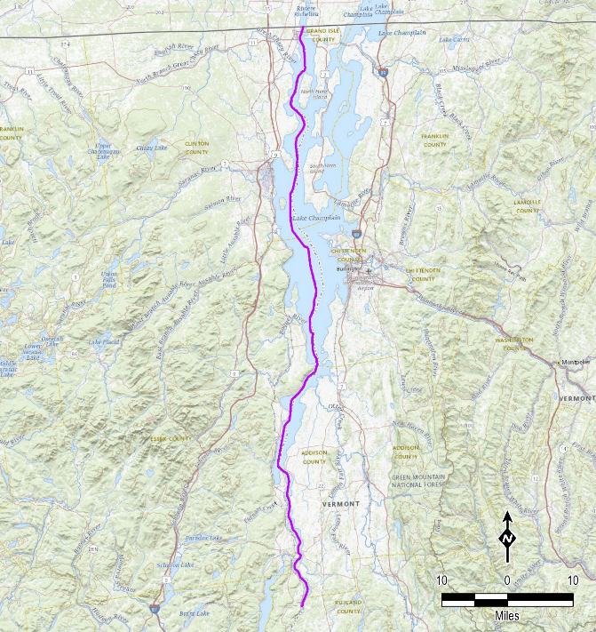 map of lake champlain cable line