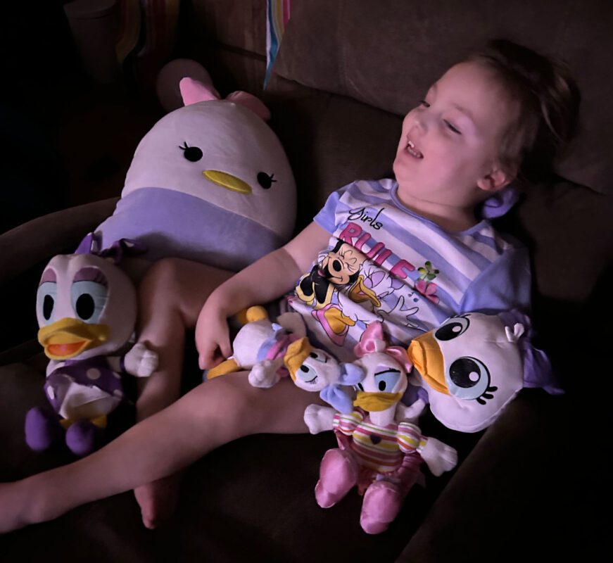 cali, a saranac toddler who is recovering from a rare tick-borne illness