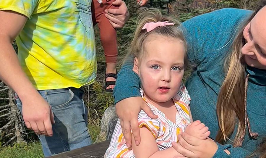 cali, a saranac toddler who is recovering from a rare tick-borne illness