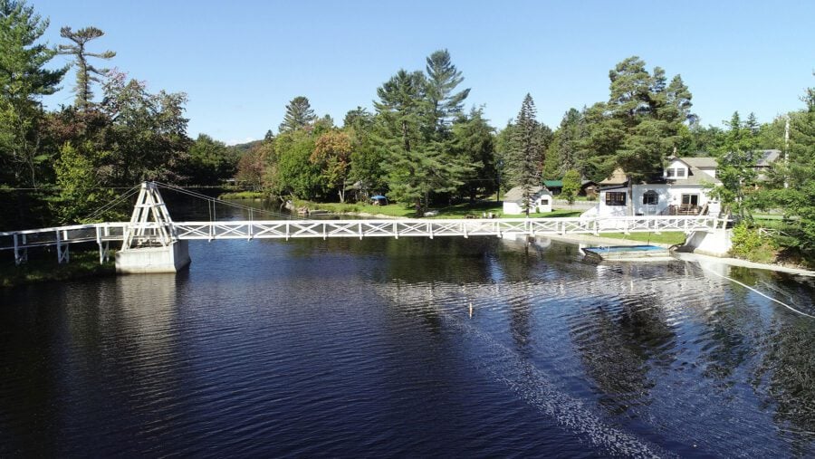 Wanakena footbridge across the Oswegatchie River