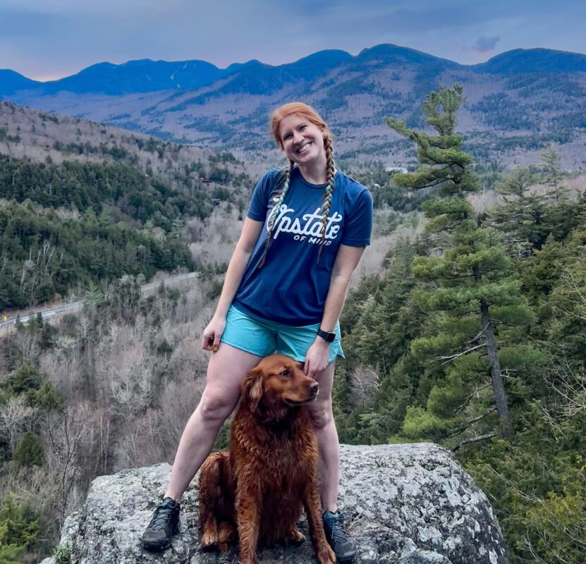 content creator Emily Trudell’s Instagram account focuses primarily on hiking and similar outdoor adventures, enjoyed alongside her dog, Colden