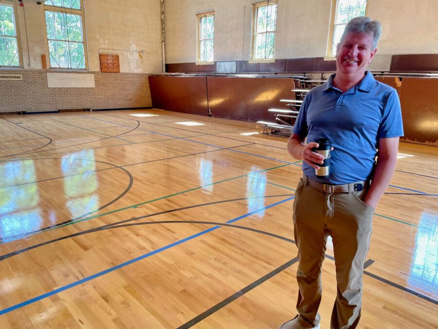 man in a gymnasium