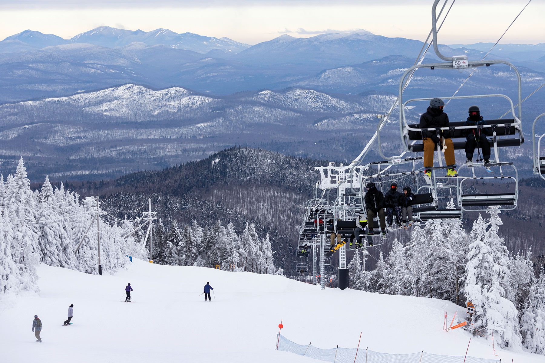 ski mountain with a chair lift at gore mountain in warren county