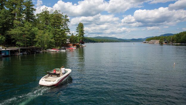 boat on a lake