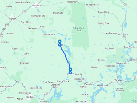Route 56 sinkhole closes road between Tupper Lake, Canton