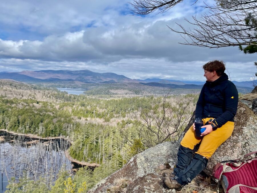Corenne Black takes in view on Blue Hill.
