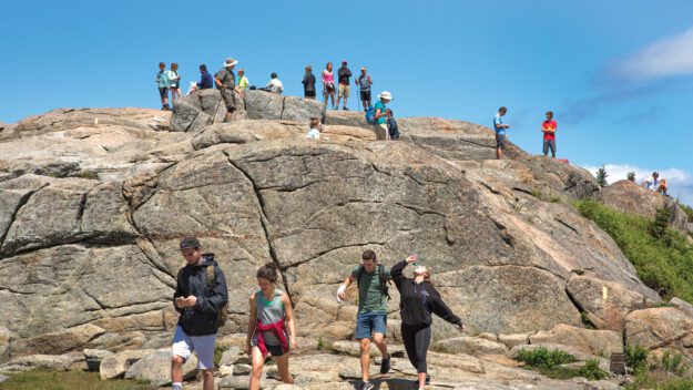 Hikers on mountaintop