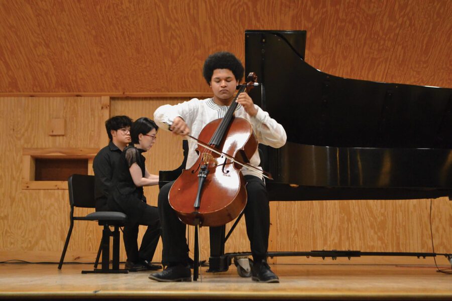 Piano and string instrument performance