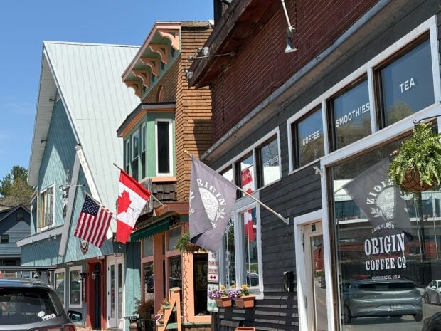 canadian flag on main street