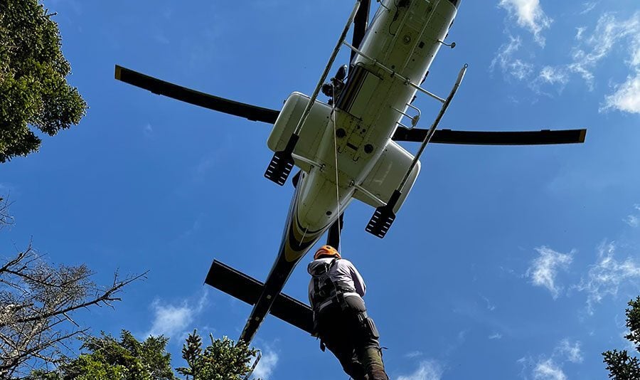 helicopter rescue on Hurricane Mountain