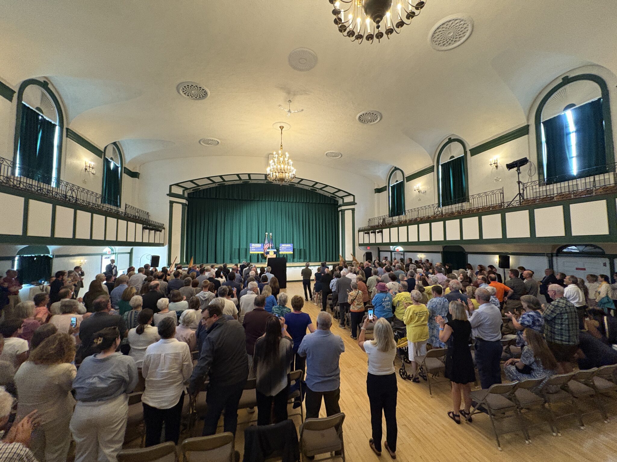 The Harrietstown Town Hall was standing room only Friday afternoon during a visit from Gov. Kathy Hochul. Photo by Mike Lynch