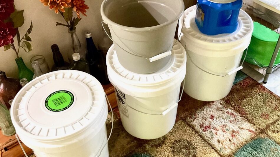 water in buckets in Ticonderoga