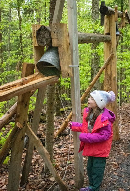 Kid pulls on Mouse Trap pulley