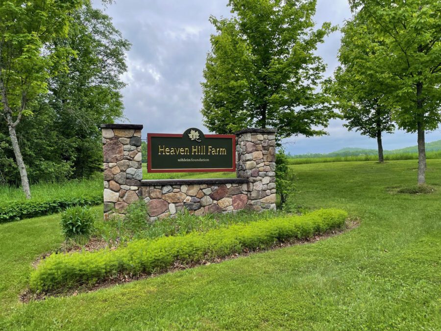 Uihlein Heaven Hill Farm sign, an Adirondack farm