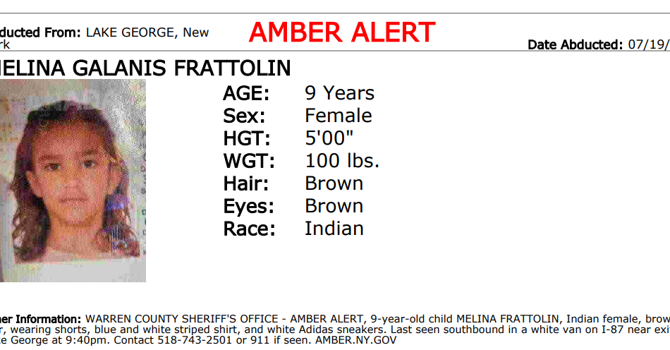 amber alert for girl who went missing from lake george on July 20