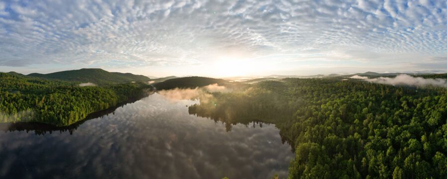 sunrise over Paul Smith's property