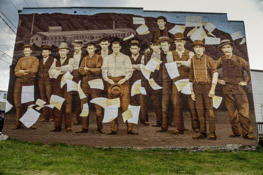 A mural by Indiana artist Tim Parsley is seen in downtown Ticonderoga. Photo provided by the Essex County Land Bank 