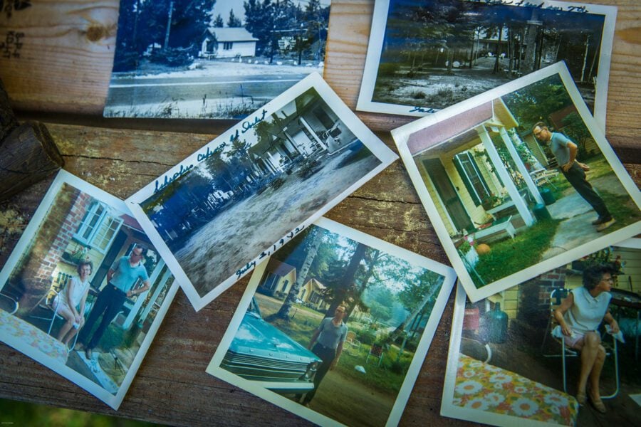 a scattering of old photos