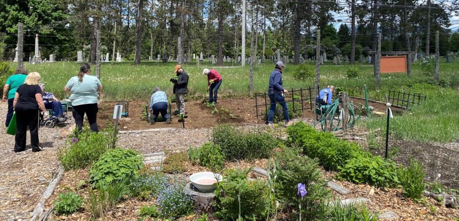 people at a community garden