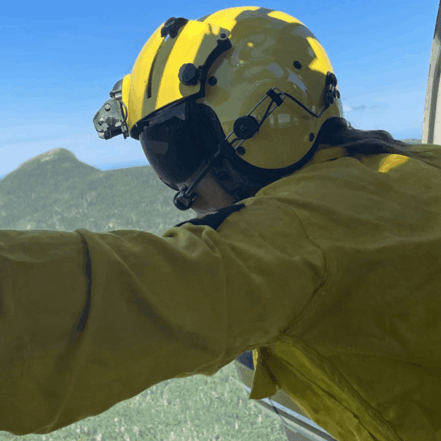 Haystack hoist from helicopter. Courtesy of DEC.