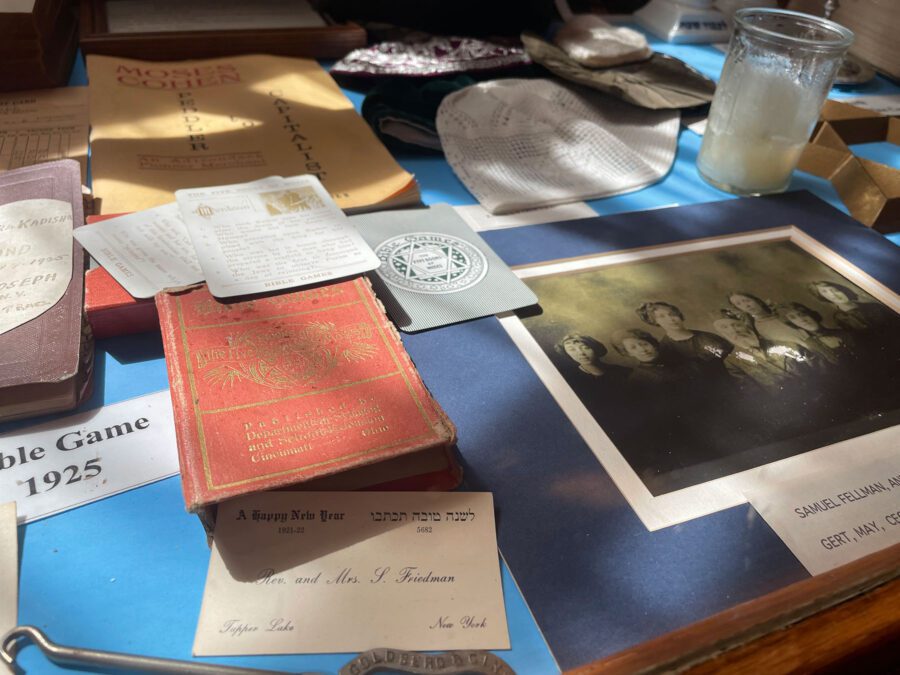 artifacts from temple beth joseph on display