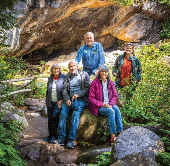 members of the Beckler family of natural stone bridges & caves pose for photo