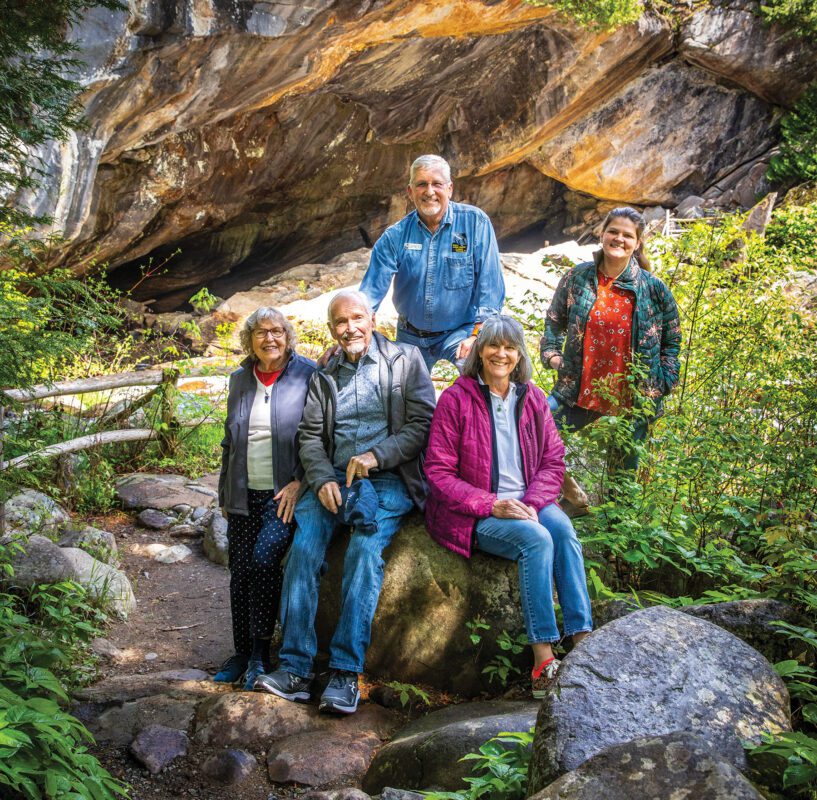 members of the Beckler family of natural stone bridges & caves pose for photo